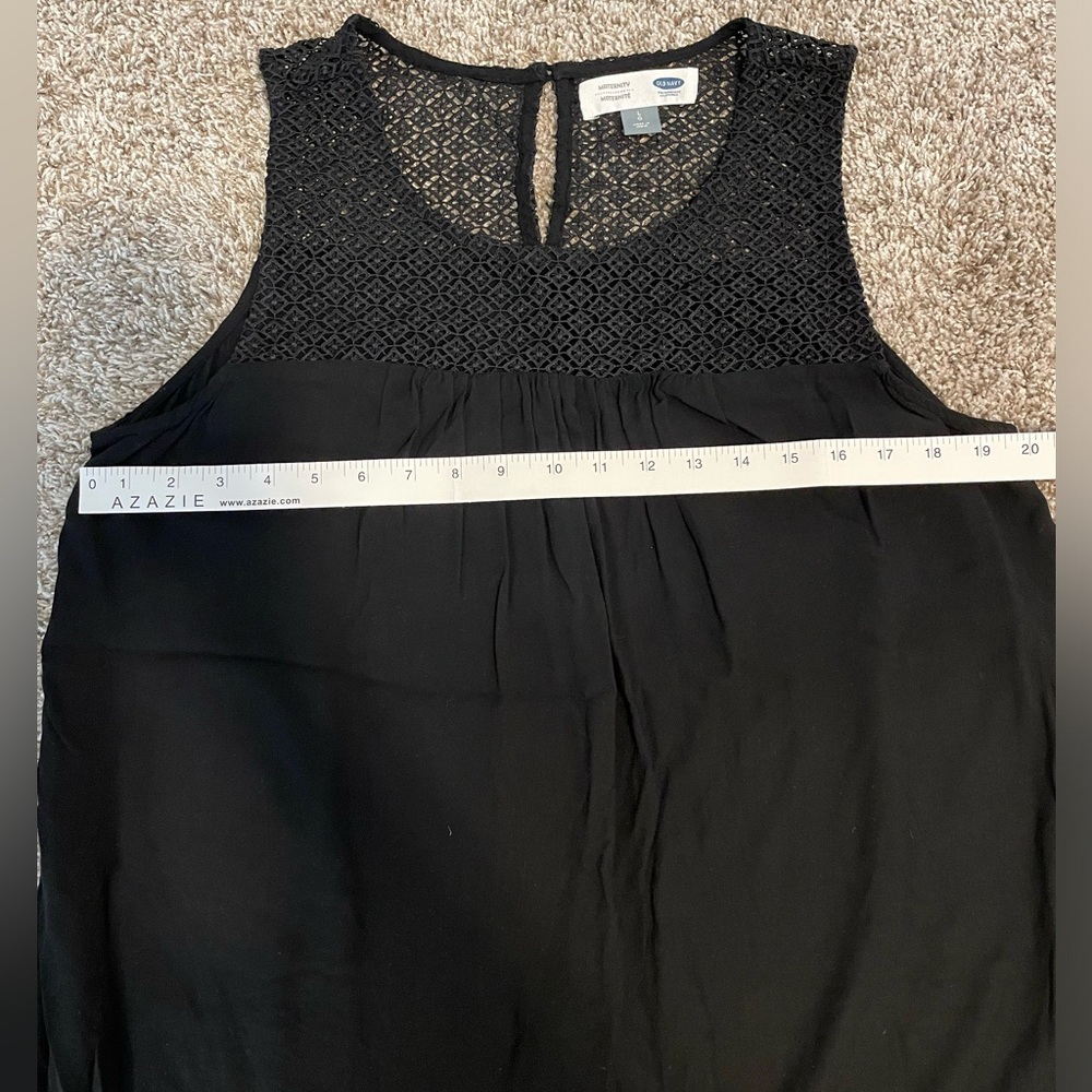 Black Maternity tank top with detail - Picture 7 of 8